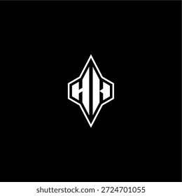 techno estilo de corrida design moderno monograma de jogo carta logotipo inicial esport conceito HH