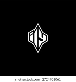 techno diseño de estilo de carreras monograma moderno carta de juego logo inicial esport concept IY