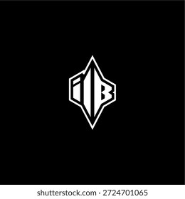 techno estilo de corrida design moderno monograma de jogo carta logotipo inicial esport conceito IB