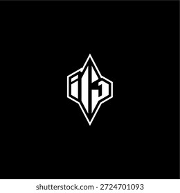 techno racing style design monograma moderno gaming letter logo inicial esport concept IJ