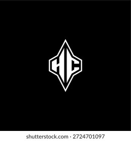 techno diseño de estilo de carreras monograma moderno carta de juego logotipo inicial esport concept HC