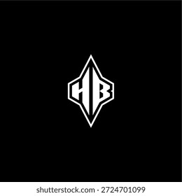techno estilo de corrida design moderno monograma de jogo carta logotipo inicial esport conceito HB