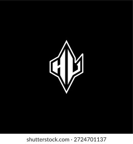 techno estilo de corrida design moderno monograma de jogo carta logotipo inicial esport conceito HV