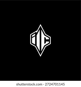 techno estilo de corrida design moderno monograma de jogo carta logotipo inicial esport conceito IC
