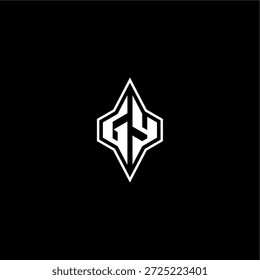 techno estilo de corrida design moderno monograma de jogo carta logotipo inicial esport conceito GY