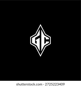 techno estilo de corrida design moderno monograma de jogo carta logotipo inicial esport conceito GC