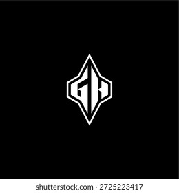 techno estilo de corrida design moderno monograma de jogo carta logotipo inicial esport conceito GH