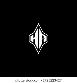 techno estilo de corrida design moderno monograma de jogo carta logotipo inicial esport conceito HA