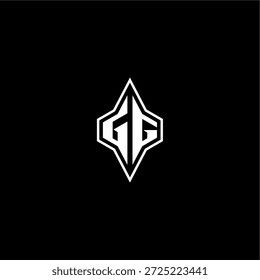 techno estilo de corrida design moderno monograma de jogo carta logotipo inicial esport conceito GG