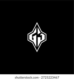 techno estilo de corrida design moderno monograma de jogo carta logotipo inicial esport conceito GJ