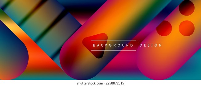 Techno round shapes, lines abstract background with glossy elements. Vector Illustration For Wallpaper, Banner, Background, Card, Book Illustration, landing page