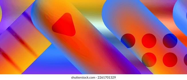 Techno round shapes, lines abstract background with glossy elements. Vector Illustration For Wallpaper, Banner, Background, Card, Book Illustration, landing page