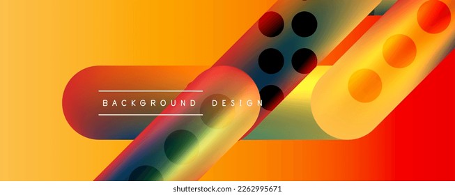 Techno round shapes, lines abstract background with glossy elements. Vector Illustration For Wallpaper, Banner, Background, Card, Book Illustration, landing page
