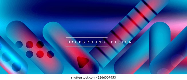 Techno round shapes, lines abstract background with glossy elements. Vector Illustration For Wallpaper, Banner, Background, Card, Book Illustration, landing page