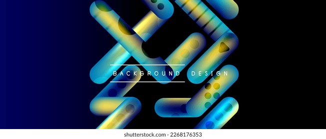 Techno round shapes, lines abstract background with glossy elements. Vector Illustration For Wallpaper, Banner, Background, Card, Book Illustration, landing page