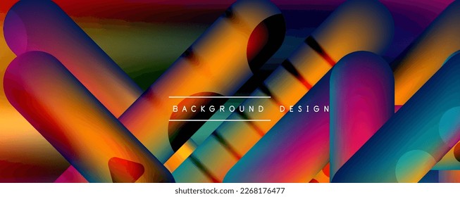 Techno round shapes, lines abstract background with glossy elements. Vector Illustration For Wallpaper, Banner, Background, Card, Book Illustration, landing page