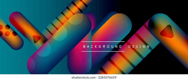 Tecno formas redondeadas, líneas fondo abstracto con elementos brillantes. Ilustración vectorial para fondo de escritorio, pancarta, fondo, tarjeta, ilustración del libro, página de inicio