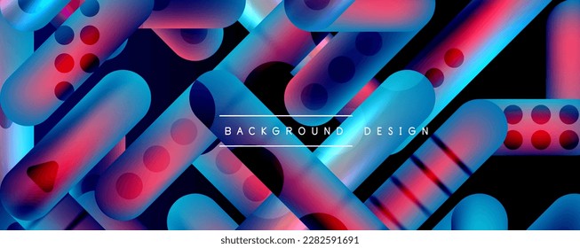 Tecno formas redondeadas, líneas fondo abstracto con elementos brillantes. Ilustración vectorial para fondo de escritorio, pancarta, fondo, tarjeta, ilustración del libro, página de inicio