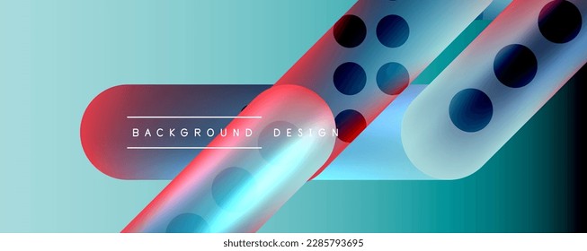 Techno round shapes, lines abstract background with glossy elements. Vector Illustration For Wallpaper, Banner, Background, Card, Book Illustration, landing page