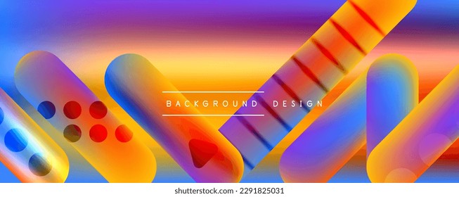 Techno round shapes, lines abstract background with glossy elements. Vector Illustration For Wallpaper, Banner, Background, Card, Book Illustration, landing page