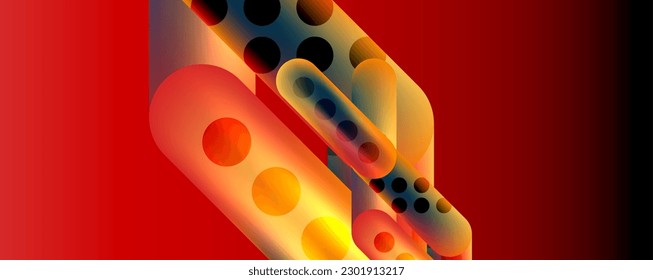 Techno round shapes, lines abstract background with glossy elements. Vector Illustration For Wallpaper, Banner, Background, Card, Book Illustration, landing page