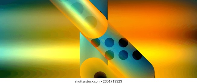 Techno round shapes, lines abstract background with glossy elements. Vector Illustration For Wallpaper, Banner, Background, Card, Book Illustration, landing page