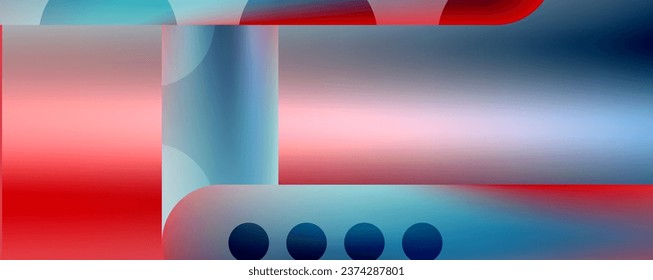 Techno round shapes, lines abstract background with glossy elements. Vector Illustration For Wallpaper, Banner, Background, Card, Book Illustration, landing page