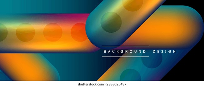 Techno round shapes, lines abstract background with glossy elements. Vector Illustration For Wallpaper, Banner, Background, Card, Book Illustration, landing page