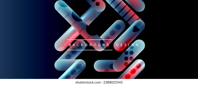 Techno round shapes, lines abstract background with glossy elements. Vector Illustration For Wallpaper, Banner, Background, Card, Book Illustration, landing page