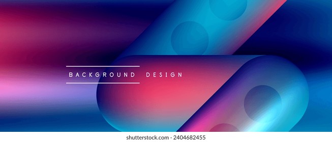 Techno round shapes, lines abstract background with glossy elements. Vector Illustration For Wallpaper, Banner, Background, Card, Book Illustration, landing page