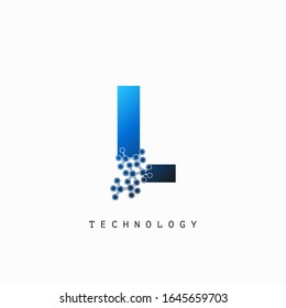 Diseño del vector de logotipo inicial de la letra L de la ciencia Techno.