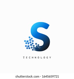 Techno Science Initial S Letter Logo Vector Design.