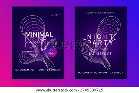 Techno Set. Discotheque Concert Graphic. Violet Dj Flyer. Nightclub Radio Illustration. Trance Invite. Green Edm Background. Music Poster. Pink Techno Set