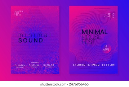 Techno Set. Dj Event. Discotheque Trance Template. Electronic Disco Invitation. Concert Vector. Violet Music Background. Blue Night Club Poster. Green Techno Set