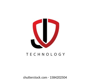 Techno Shield J Letter Logo Icon