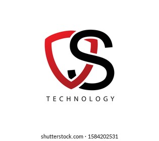 Techno Shield S Letter Logo Icon