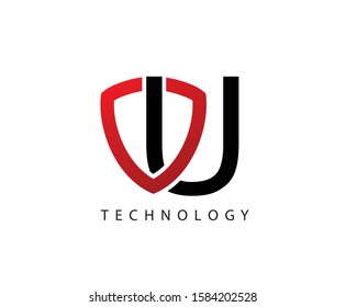 Techno Shield U Letter Logo Icon