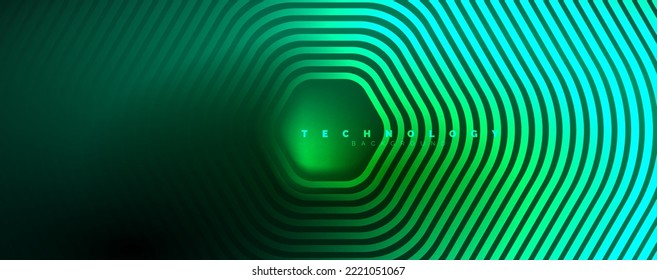 Techno shiny hexagons abstract background, technology energy space light concept, abstract background wallpaper design