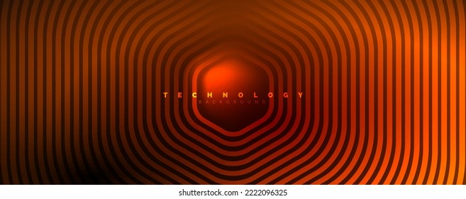 Techno-glänzende Hexagons abstrakter Hintergrund, Technologie-Energie-Raum-Lichtkonzept, abstrakter Hintergrund-Bildschirmhintergrund