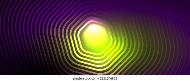 Techno shiny hexagons abstract background, technology energy space light concept, abstract background wallpaper design