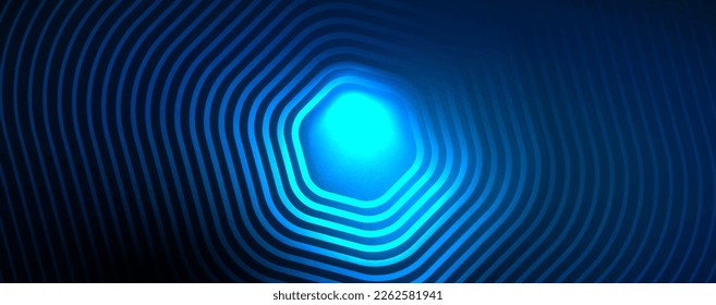 Techno shiny hexagons abstract background, technology energy space light concept, abstract background wallpaper design