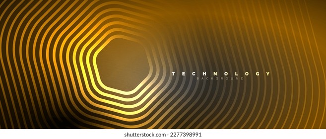 Techno-glänzende Hexagons abstrakter Hintergrund, Technologie-Energie-Raum-Lichtkonzept, abstrakter Hintergrund-Bildschirmhintergrund