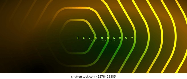 Techno shiny hexagons abstract background, technology energy space light concept, abstract background wallpaper design