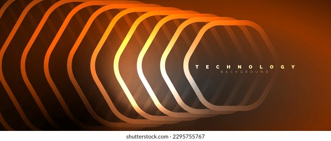 Fondo abstracto de hexágonos brillantes Techno, concepto de luz de espacio de energía tecnológica, diseño de fondo abstracto de fondo de fondo