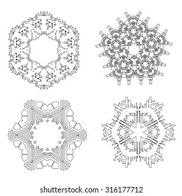 techno snowflakes