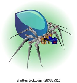 techno spider isolated illustration
