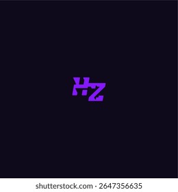 logotipo do esporte do techno com letra de estilo monograma arrojado legal e design esportivo HZ