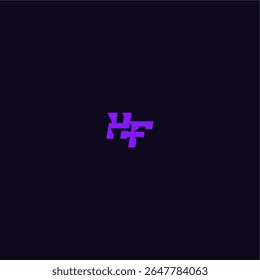 techno sport logo with bold monogram style letter cool and sporty design HF