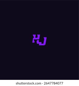 techno sport logo with bold monogram style letter cool and sporty design HJ