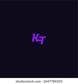 techno sport logo with bold monogram style letter cool and sporty design KT